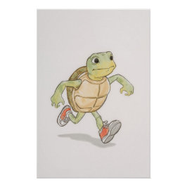 Pôster Funny Turtle Poster | Cartoon Wall Art