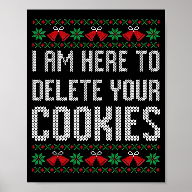 Poster Funny Ugly Christmas Sweater Computer Geek Christm (Frente)