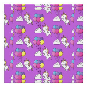 Pôster Funny Unicorn Pattern Magic Horse