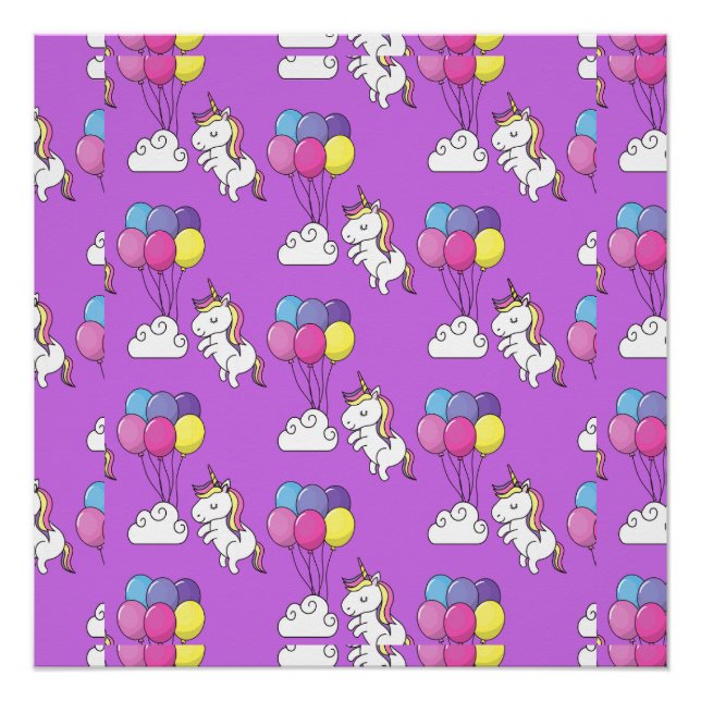 Pôster Funny Unicorn Pattern Magic Horse (Frente)