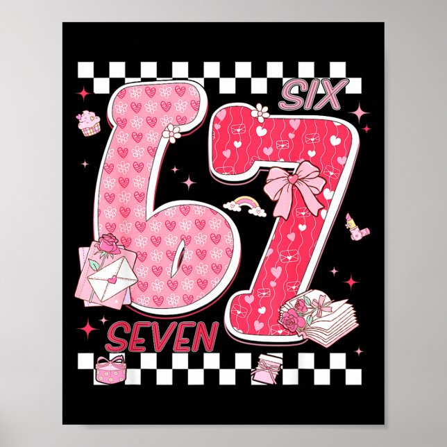 Poster Funny Valentine 67 Six Seven Meme Nk Bow Boy Girl  (Frente)