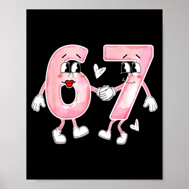 Poster Funny Valentines Day 6 7 Six Seven Meme Valentine  (Frente)