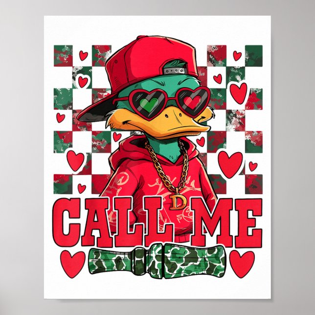 Poster Funny Valentine's Day Boy Duck Hunting Call Me Tod (Frente)