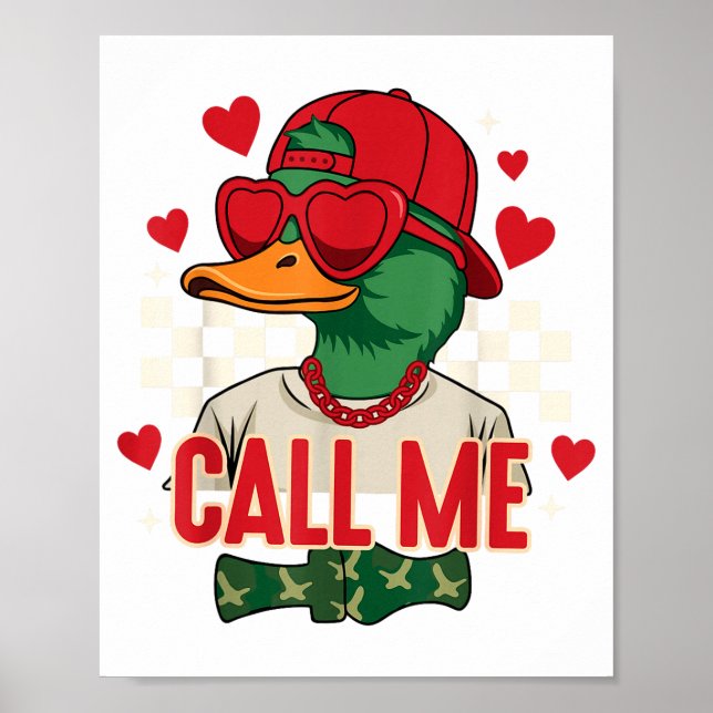 Poster Funny Valentine's Day Boy Duck Hunting Call Me Tod (Frente)
