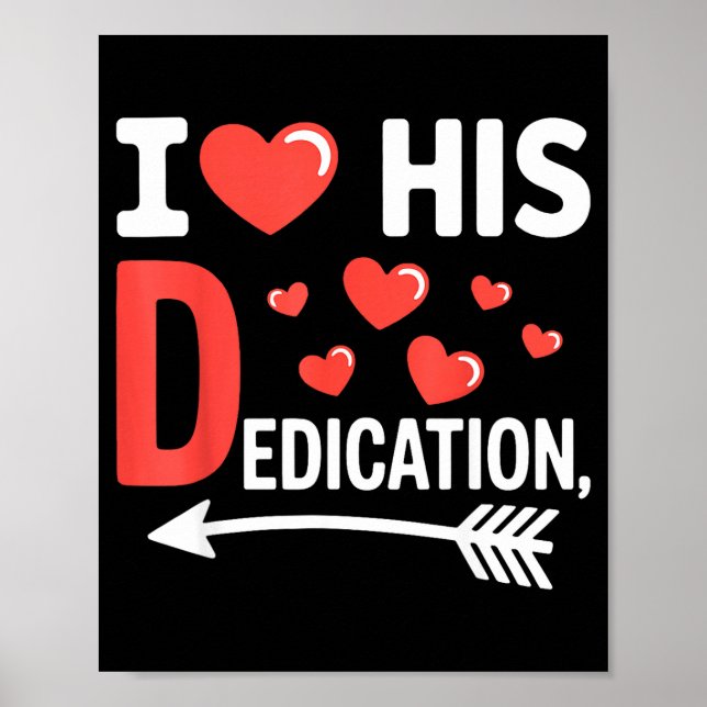 Poster Funny Valentine's Day Couple Matching I Love His D (Frente)