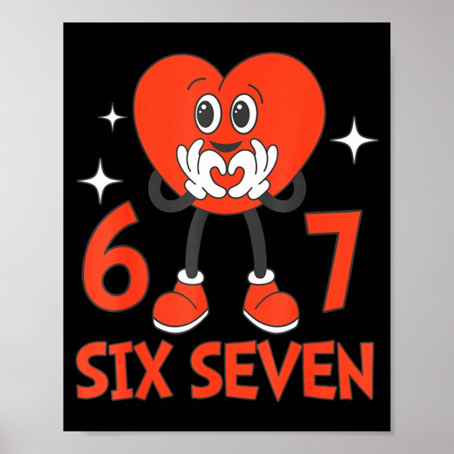 Poster Funny Valentines Six Seven Hearts 6 7 Meme Boys Gi (Frente)
