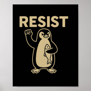 Poster Funny Vintage resiste ao ativismo pinguim Graphic 