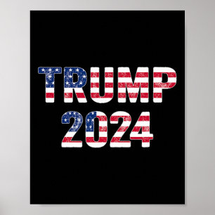 Poster Funny Vintage Trump 2024 Homens presentes nas elei