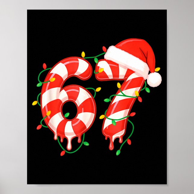 Poster Funny Viral Christmas 67 Candy Canes Meme Santa Ho (Frente)