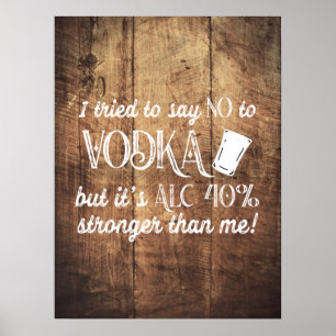 Poster Funny Vodka Drinker Cita Madeira Texturizada