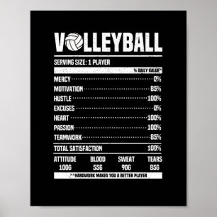 Poster Funny Voleibol Nutrição Fala Vball Team Fan