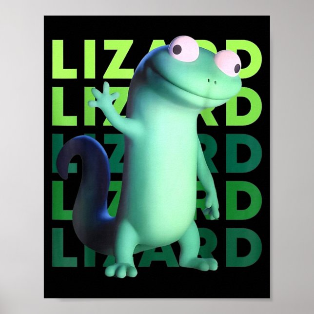 Poster Funny Weirore Lizard Meme _ 3d Surreal Animal  (Frente)