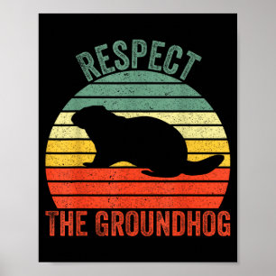 Poster Funny Woodchuck Respeita O Groundhog