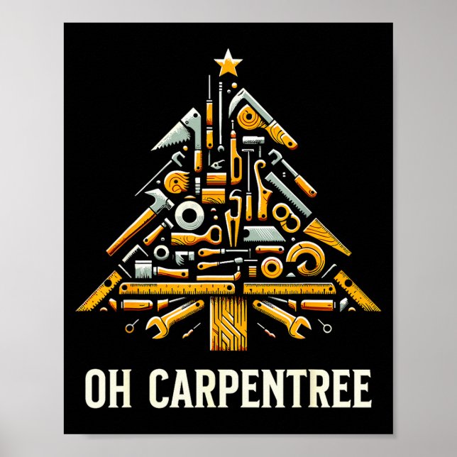 Poster Funny Woodworking Woodworker Carpentry Christmas T (Frente)