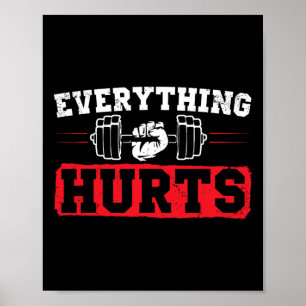 Poster Funny Workout Dizendo Bodybuilding Amantes Bodybui