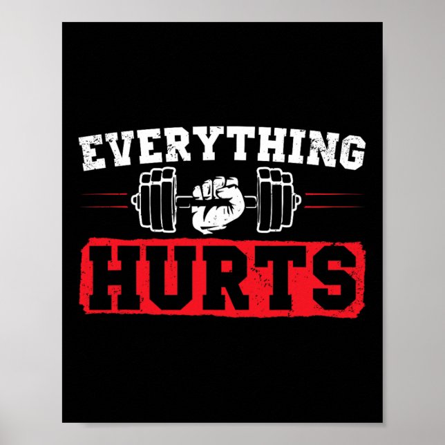 Poster Funny Workout Dizendo Bodybuilding Amantes Bodybui (Frente)
