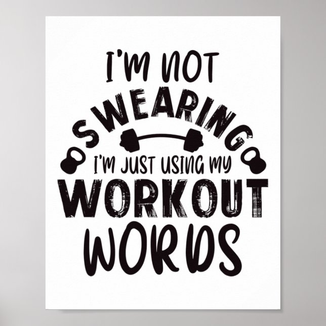 Poster Funny Workout Gym Quote Weightlifting Exercise Bod (Frente)