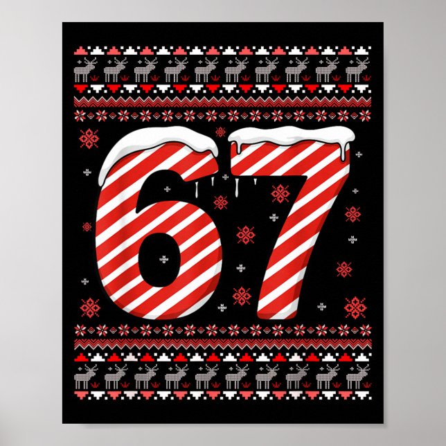 Poster Funny Xmas 67 Six Seven Meme Gen Alpha Slang Chris (Frente)