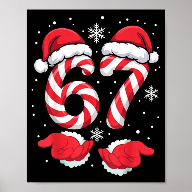 Poster Funny Xmas Viral 67 Candy Canes Santa Funny Holida (Frente)