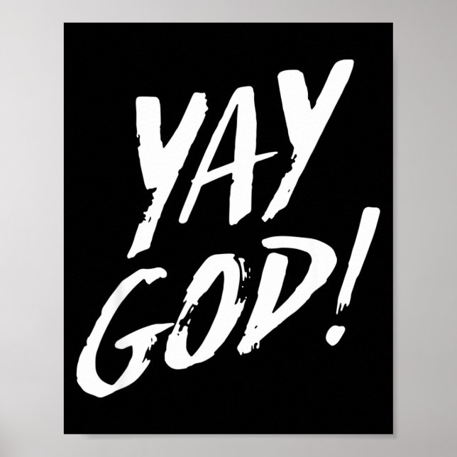 Poster Funny Yay God Graphic Jesus Christian Religion Gif (Frente)