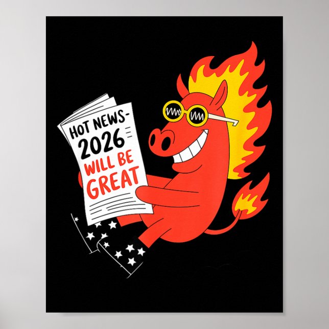 Poster Funny Year Of The Horse – Chinese Zodiac New Year  (Frente)