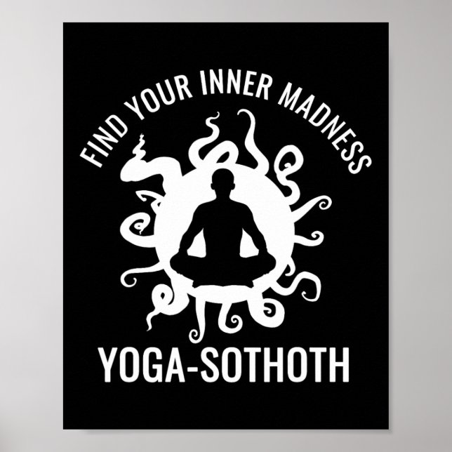 Poster Funny Yog-sothoth Yoga Horror Tee - For Lovecraft  (Frente)