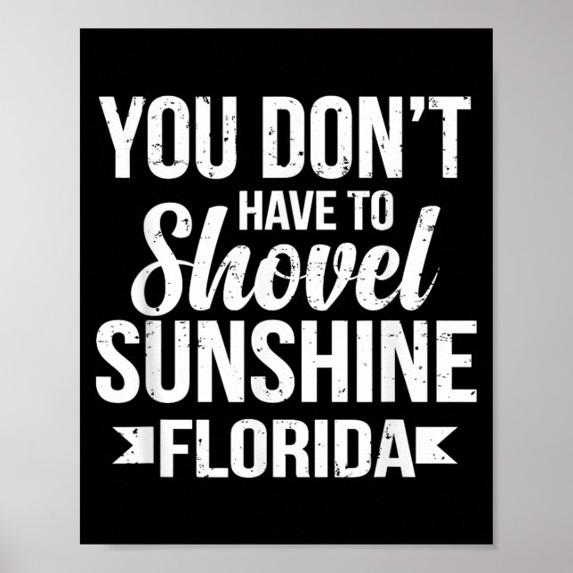 Poster Funny You Don't Have To Shovel Sunshine In Florida (Frente)