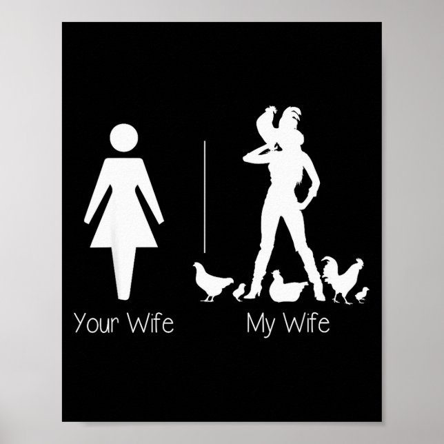 Poster Funny Your Wife My Wife Chicken Lady Shirt, Farm L (Frente)