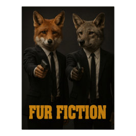 Pôster Fur Fiction Pulp Culture Animal Parody Art Print