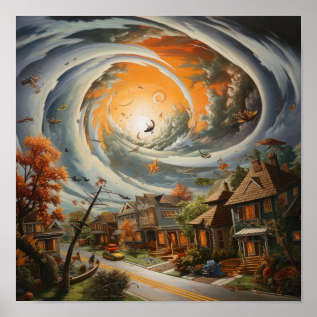 Poster Furacão Devastador Ataca Vizinhança - Poder (Frente)