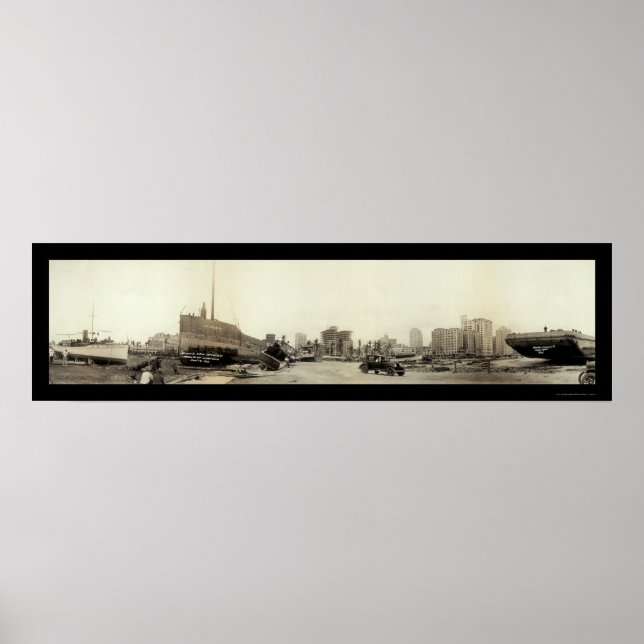 Pôster Furacão em Miami Foto 1926 (Frente)