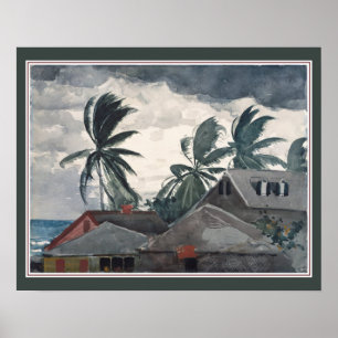 Poster "Furacão" nos Bahamas por Winslow Homer