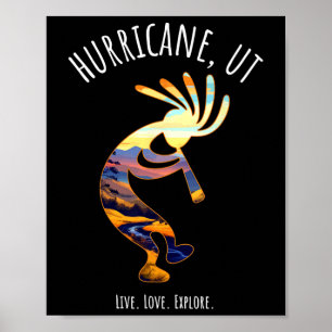 Poster Furacão Utah Usa Dancing Kokopelli Design