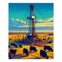 Furador Rig e Bovinos Pretos