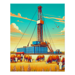 Pôster Furador Rig e Herford Cattle