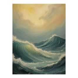 Pôster Fúria do Oceano no amanhecer