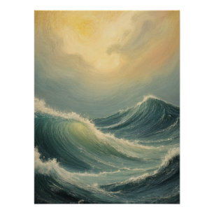 Pôster Fúria do Oceano no amanhecer