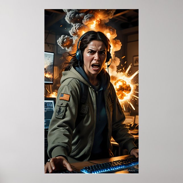 Poster Furious Gamer Explosion Scene Photo Print (Frente)