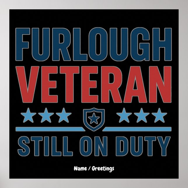 Poster Furlough Veterano Ainda Em Serviço Patriótico Mini (Frente)