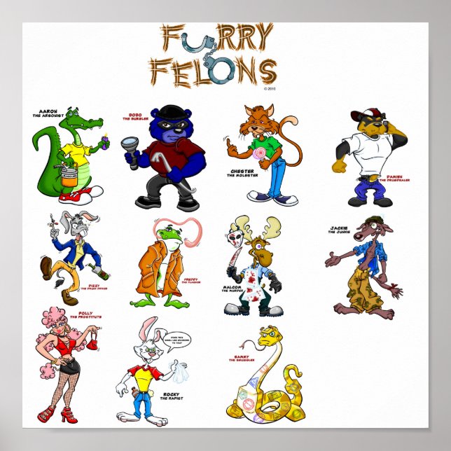 Pôster Furry Felons (Frente)
