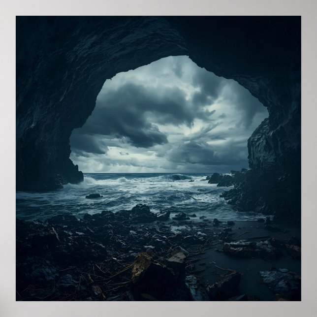 Poster Fury Nature enquadrado em pedra (Frente)