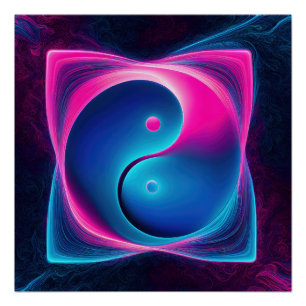 Pôster Fusão Chi: Energias Yin Yang Vibrantes