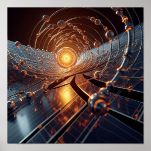 Poster Fusão de arte e tecnologia com fonte de energia