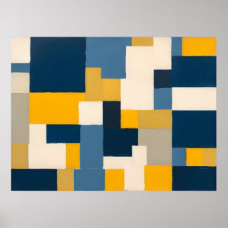 Poster Fusão Geométrica Vibrada - Arte de Parede Abstrato