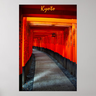Poster Fushimi Inari Shrine Torii Gates