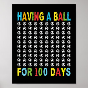 Poster Futebol 100º Dia Da Escola Para Menino Olaitu 100