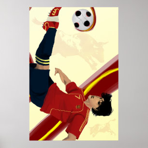 Poster Futebol 2014 espanhol da espanha de Furia Roja do