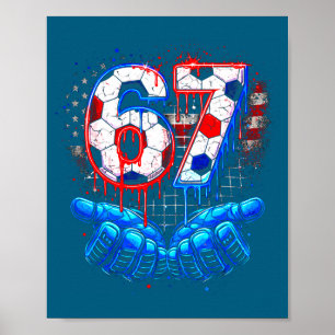 Poster Futebol 67 seis sete 4 de julho vermelho branco az