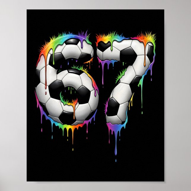 Poster Futebol 67 Seis Sete Divertido Meme Gen Alpha Arco (Frente)