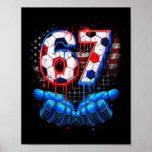 Poster Futebol 67 Six Seven 4 de Julho Vermelho Branco Az